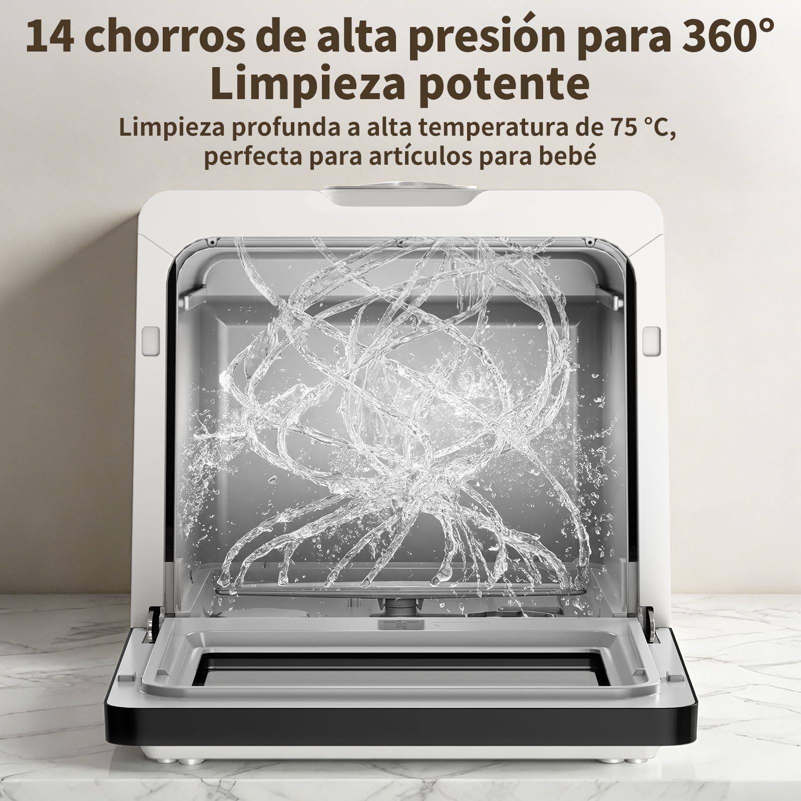 IsEasy Mini Lavavajillas de Encimera 5L sin Instalación, 3 Cubiertos