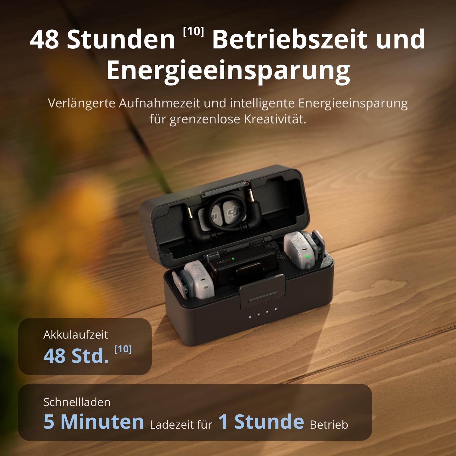 DJI Mic Mini 2 (2 TX + 1 Standard RX + Ladeschale), Lavalier-Mikrofon, Ansteckmikrofon für iPhone und Android/Kamera/Tablet/PC, Handy-Mikrofon, 48h Akkulaufzeit, Magnet-Abdeckungen in Mehreren Farben