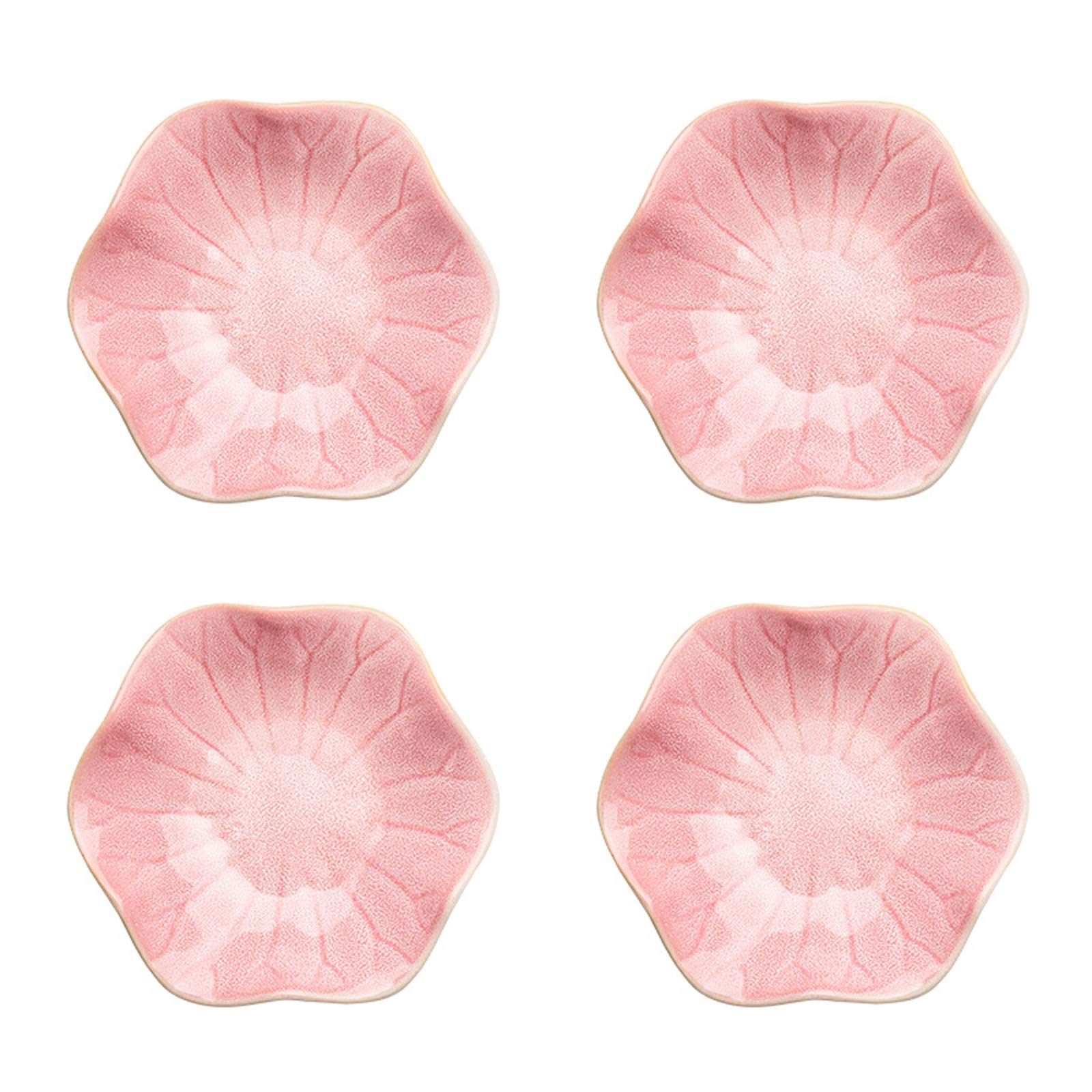 Dipschälchen Keramische Dip-Schalen Set exquisite Blumenform Tauchsauce-Schüsseln / Gerichte für Tomatensauce, Eiscreme, Desserts und andere Party-Abendessen 4,3 Zoll Saucen Schalen ( Color : Pink )