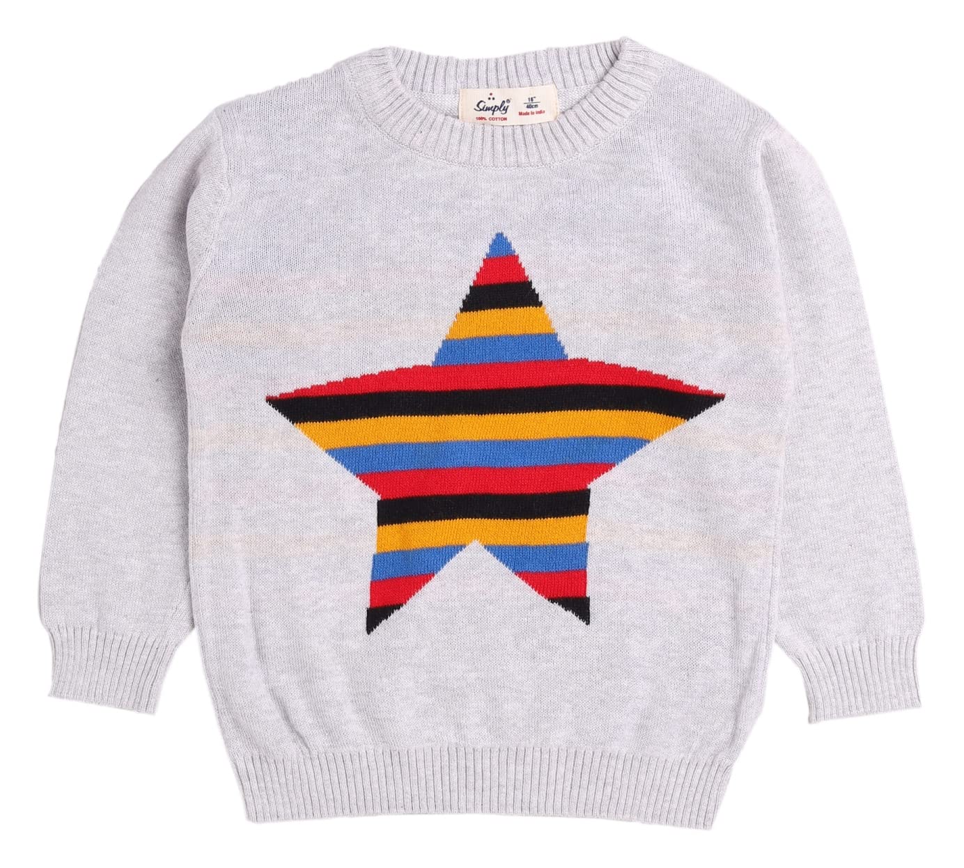 Simply Baby Boys and Girls Full Sweater 100% Cotton Winter Wear Full Sleeves Pull Over Cardigan Mountain Hills Regular Sweatshirt (G4)