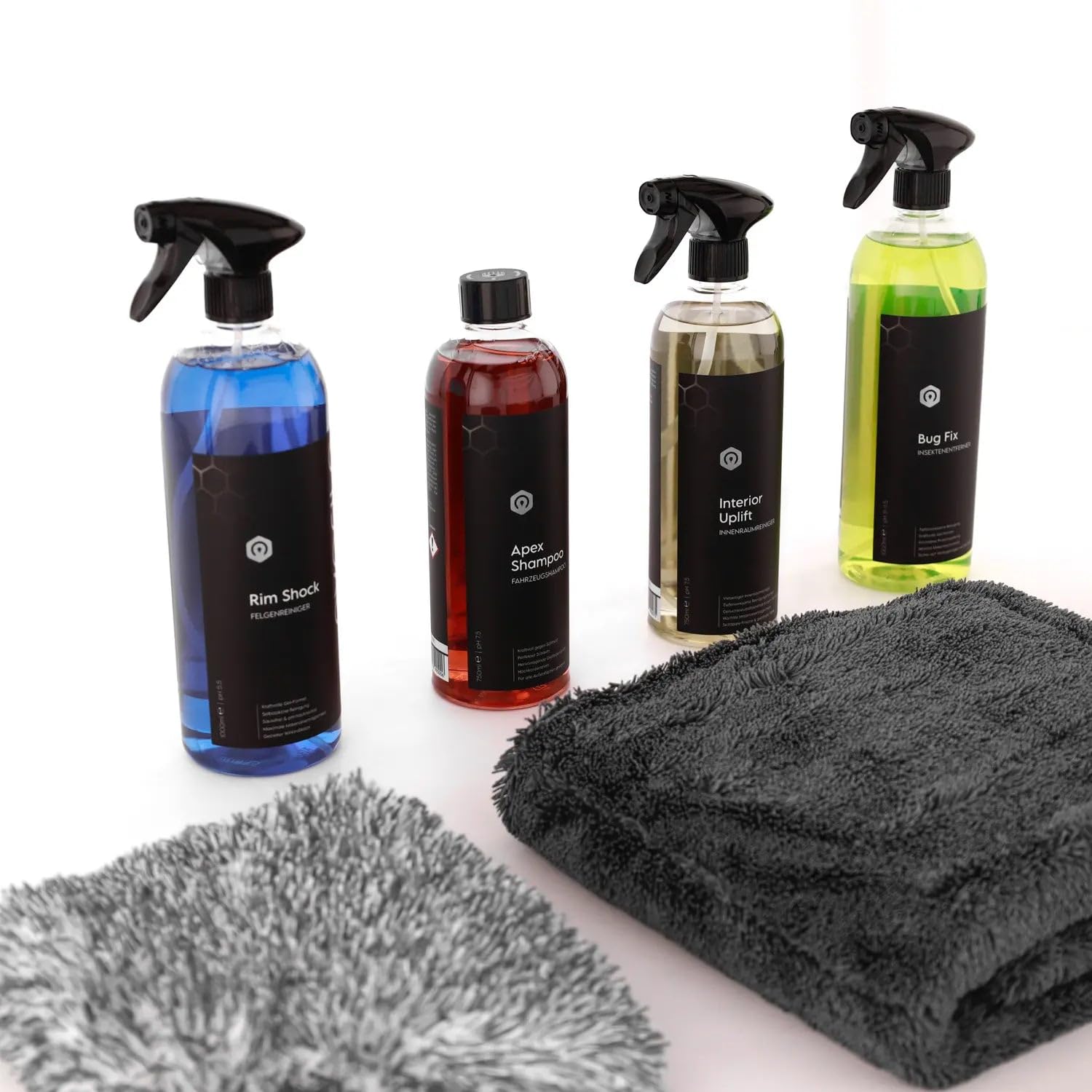 Autopflege-Set Plus 9-teilig – Premium-Grundausstattung für Fahrzeugwäsche, Felgen & Innenraum – inkl. Mikrofasern, Waschhandschuh, Trockentuch & Felgenbürste