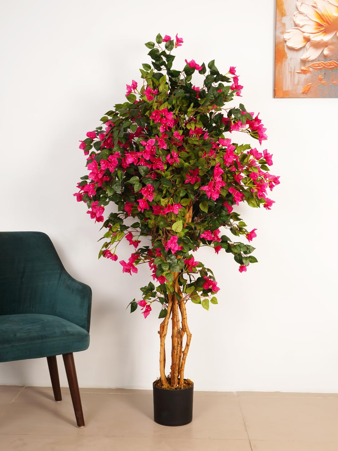 4ft Artificial Bougainvillea Tree - Peacock Floral Decor -5