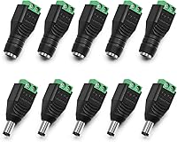 Vista 9 de CHANZON 10 pares de conector de alimentación de 12 V CC de 0.217 in x 0.083 in macho y hembra de 24 V para tira de luz LED, CCTV, cable de cámara