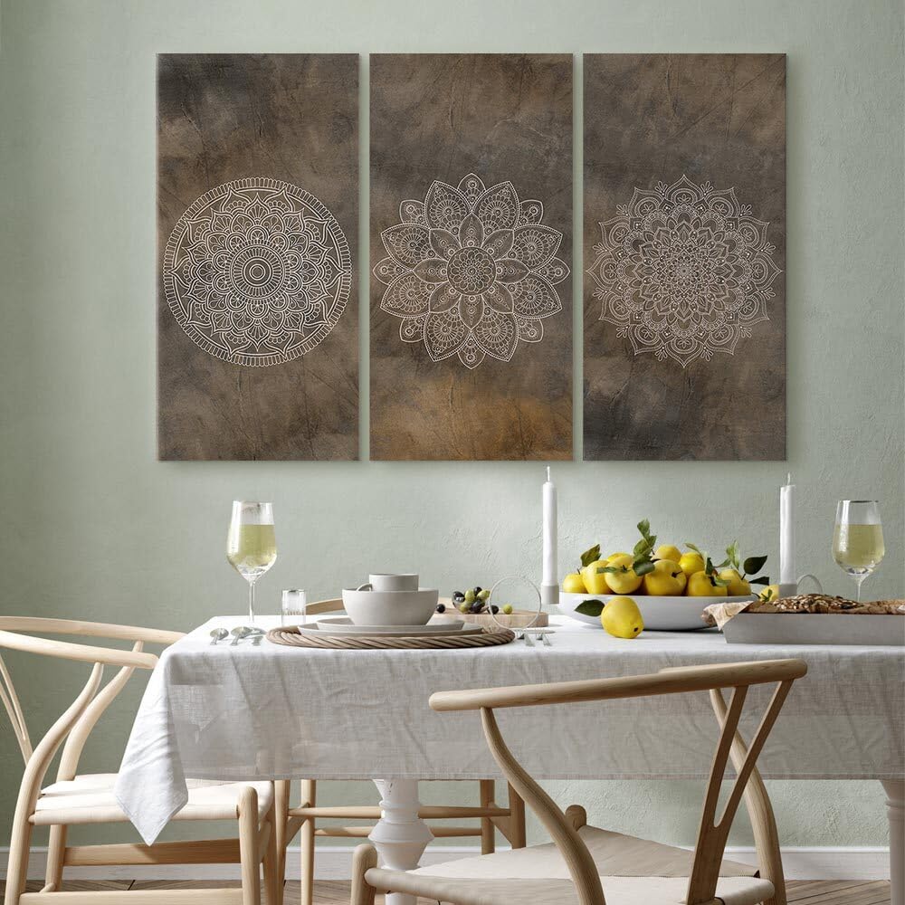 decomonkey Akustikbild Premium Mandala 135x90 cm 3 Teilig Kunst Abstrakt