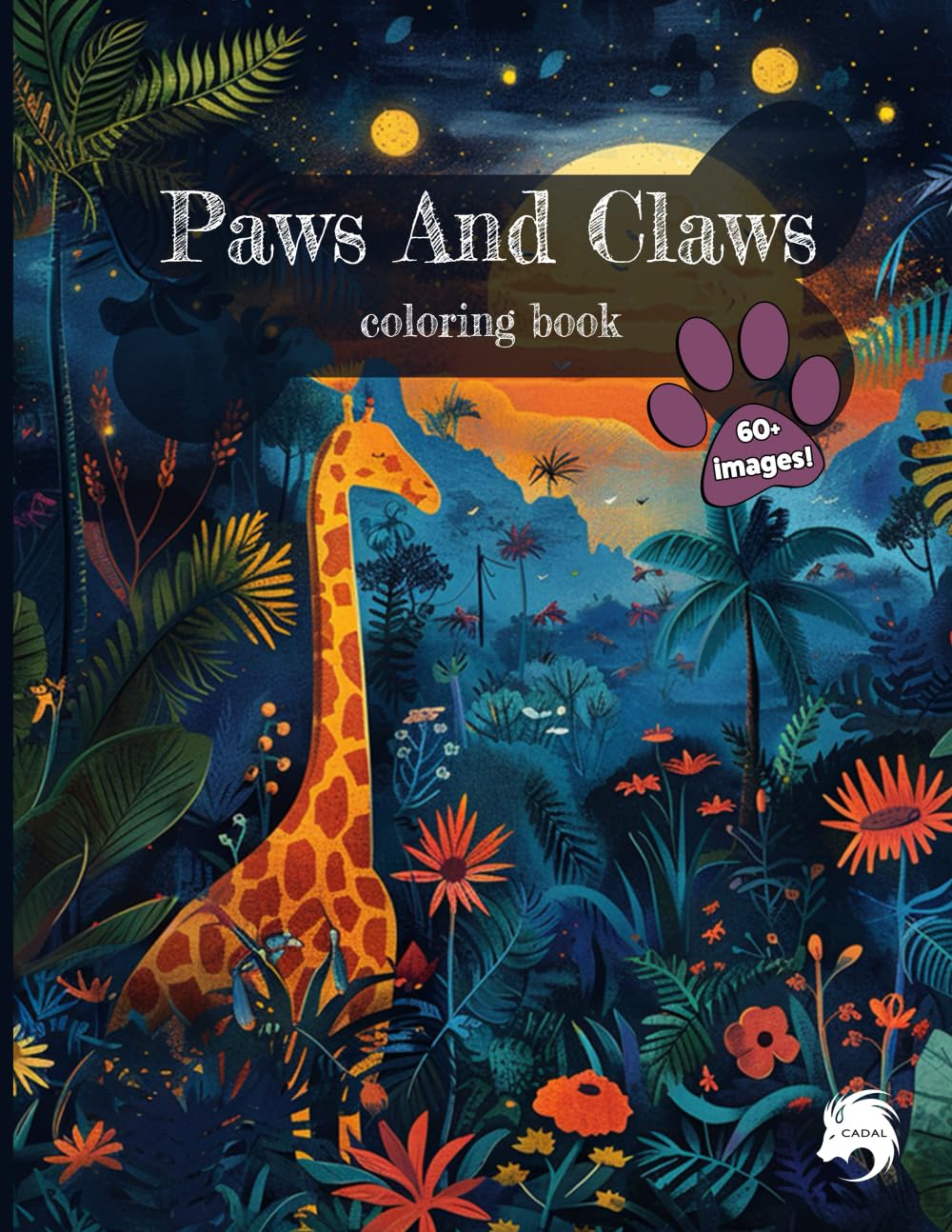 Paws and Claws: A Coloring Book Adventure, 60+ animal images for coloring, mindfulness, and fun!