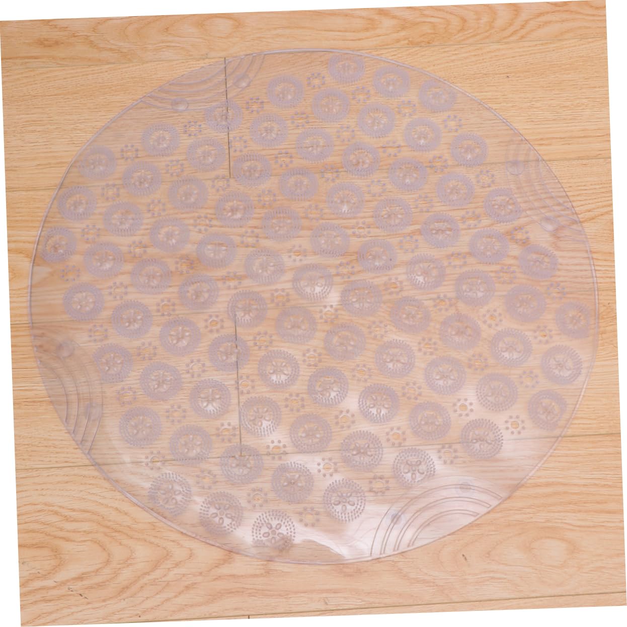 LIFKOME Tappeto da Bagno Resistente e Confortevole Rotondo Antiscivolo in Pvc Bianco Ventose per Soggiorno e Corridoio