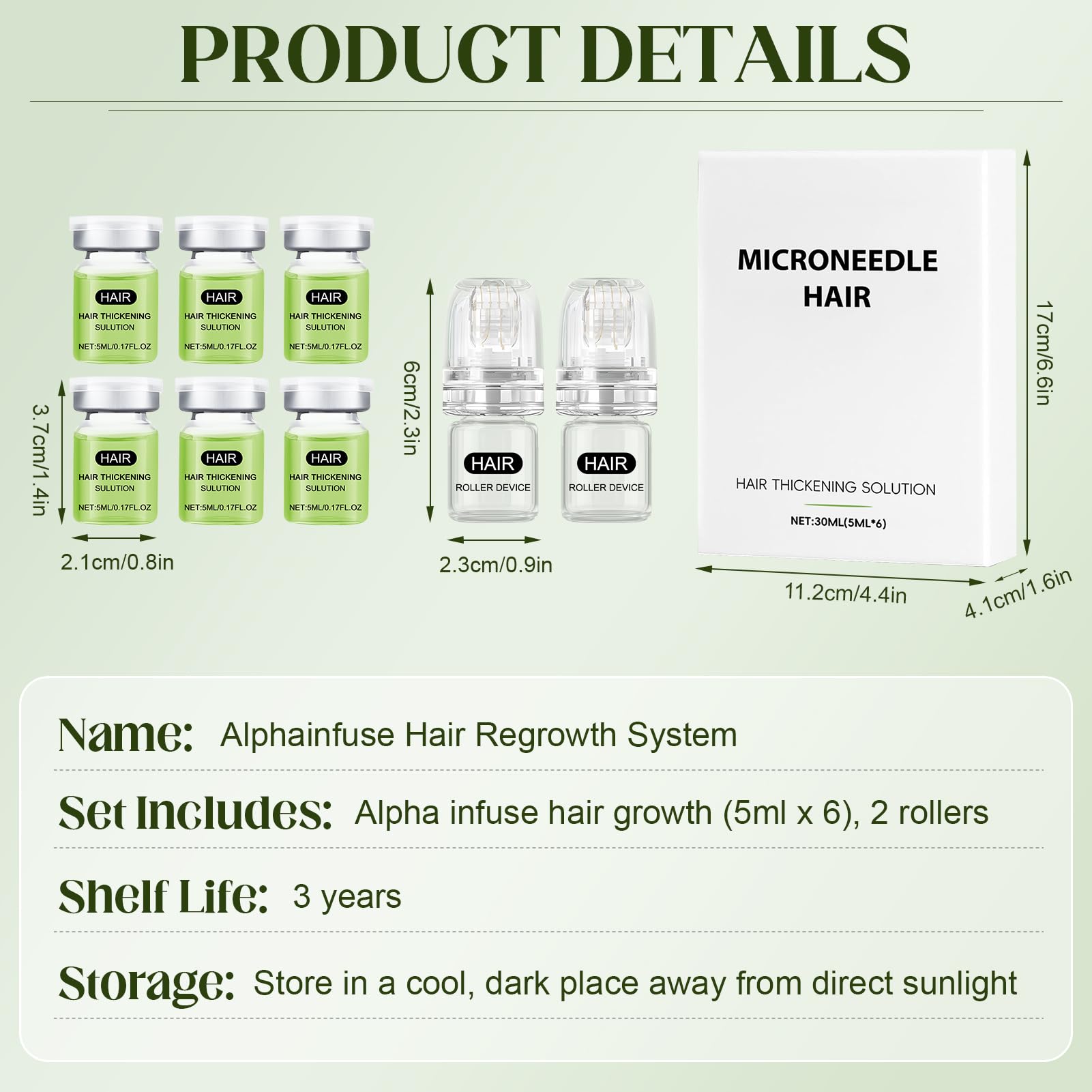 Alphainfuse Hair Regrowth System, Alpha Infuse, Repousse Cheveux Micro Infusion system, Système de Repousse des Cheveux, Densifie et Renforce les cheveux dès la Racine (5 ml x 6)
