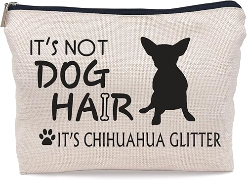 Miniatura 6 de Bolsa de maquillaje con texto en inglés "It's Not Dog Hair", divertida bolsa de maquillaje para amantes de los perros, mujeres y niñas, regalos para