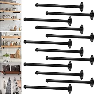 30+ Living Room Wall Decor Ideas With Industrial Charm 30 Industrial Pipe Shelf Brackets 12 Pack Floating Shelves L Brackets 12 In...
