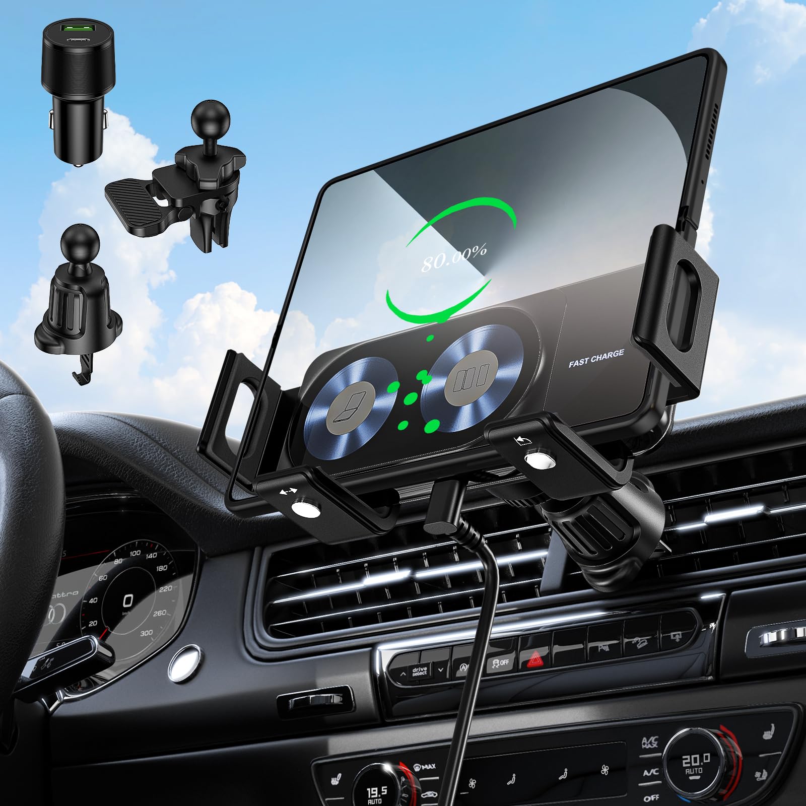 Photo 1 of JDHDL 15W Wireless Car Charger Mount with Auto-Clamp