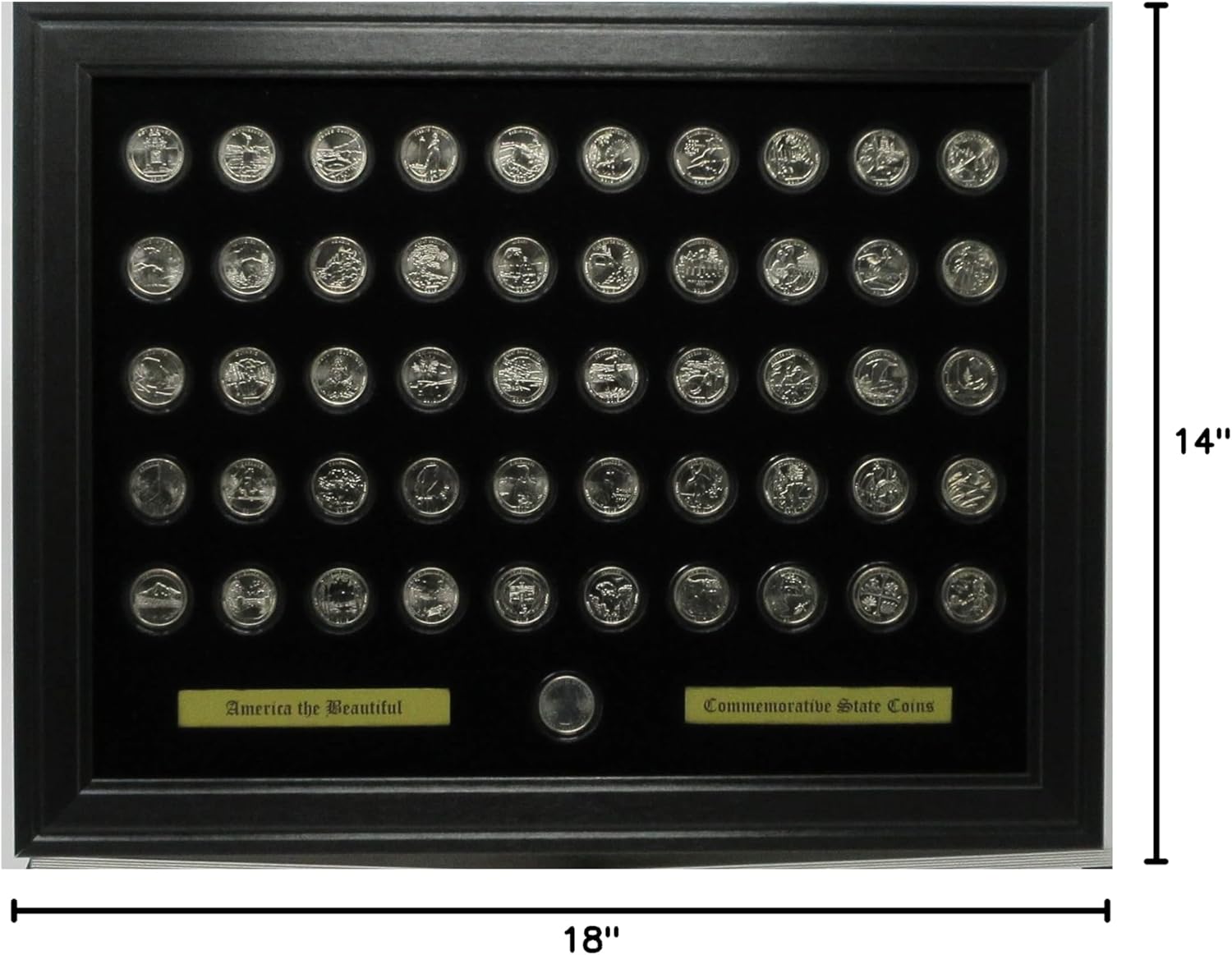 Picture Display Frame for the 50 America the Beautiful State Quarters (Not Included) (Black)