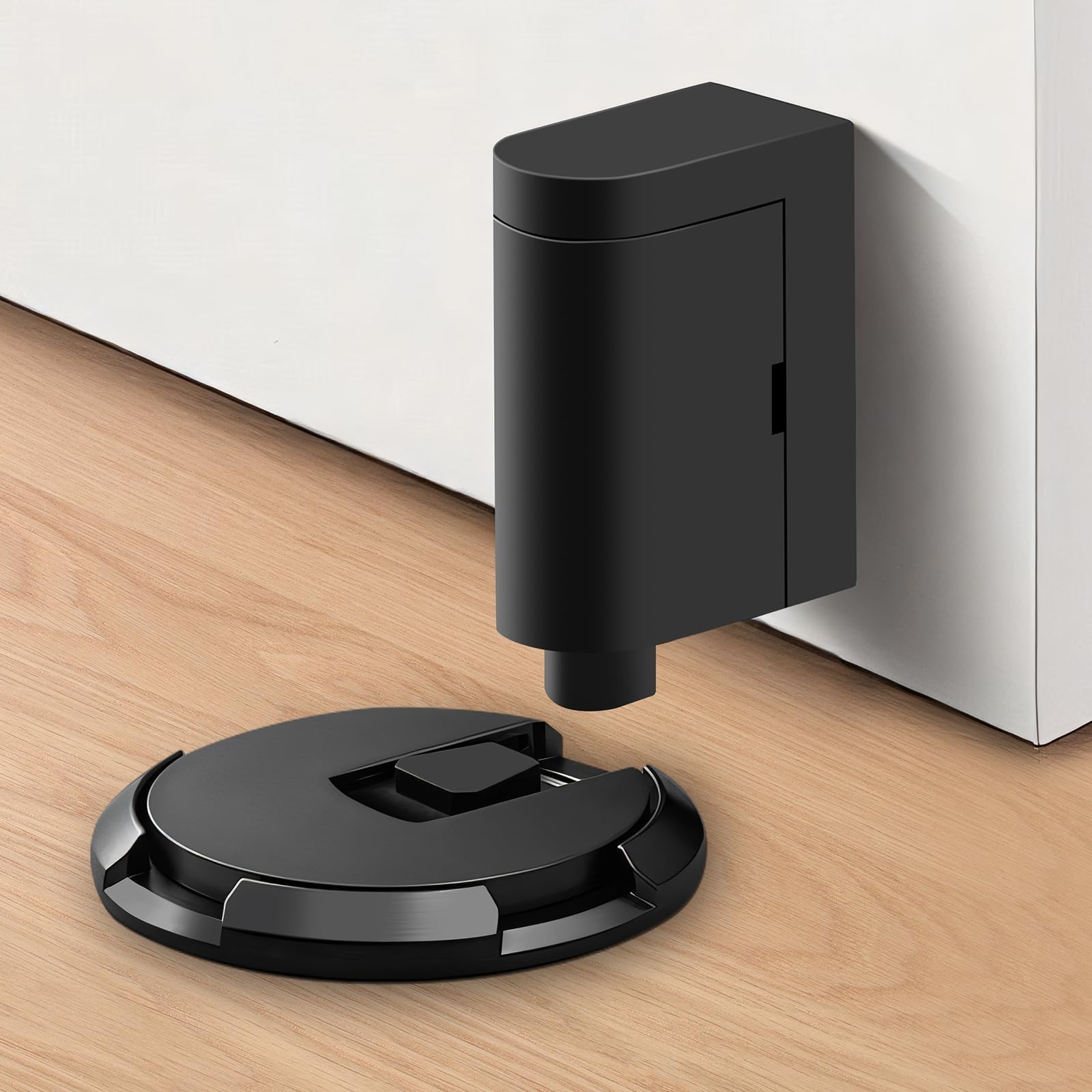 Magnetic Door Stopper, Upgrade Punch-Free Mechanical Silent Floor Door Stop, Adhesive Magnetic Suction Door Stopper Wall Protector, Adjustable No Drilling Mechanical Floor Door Stopper (Brass