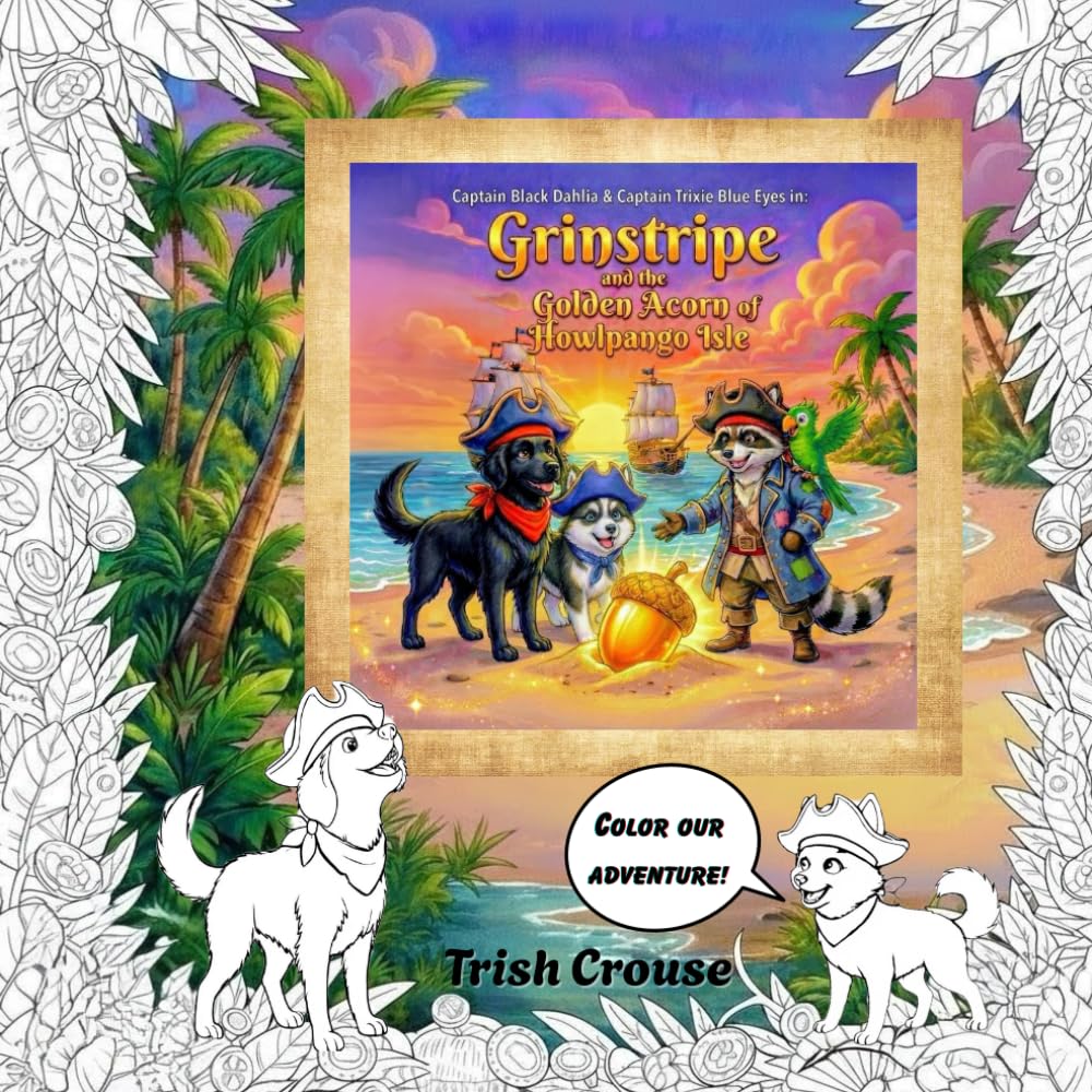 Captain Black Dahlia and Captain Trixie Blue Eyes The Golden Acorn of Howlpango Isle: The Golden Acorn of Howlpango Isle Coloring Adventure (Pirate Pup Treasure Adventures)