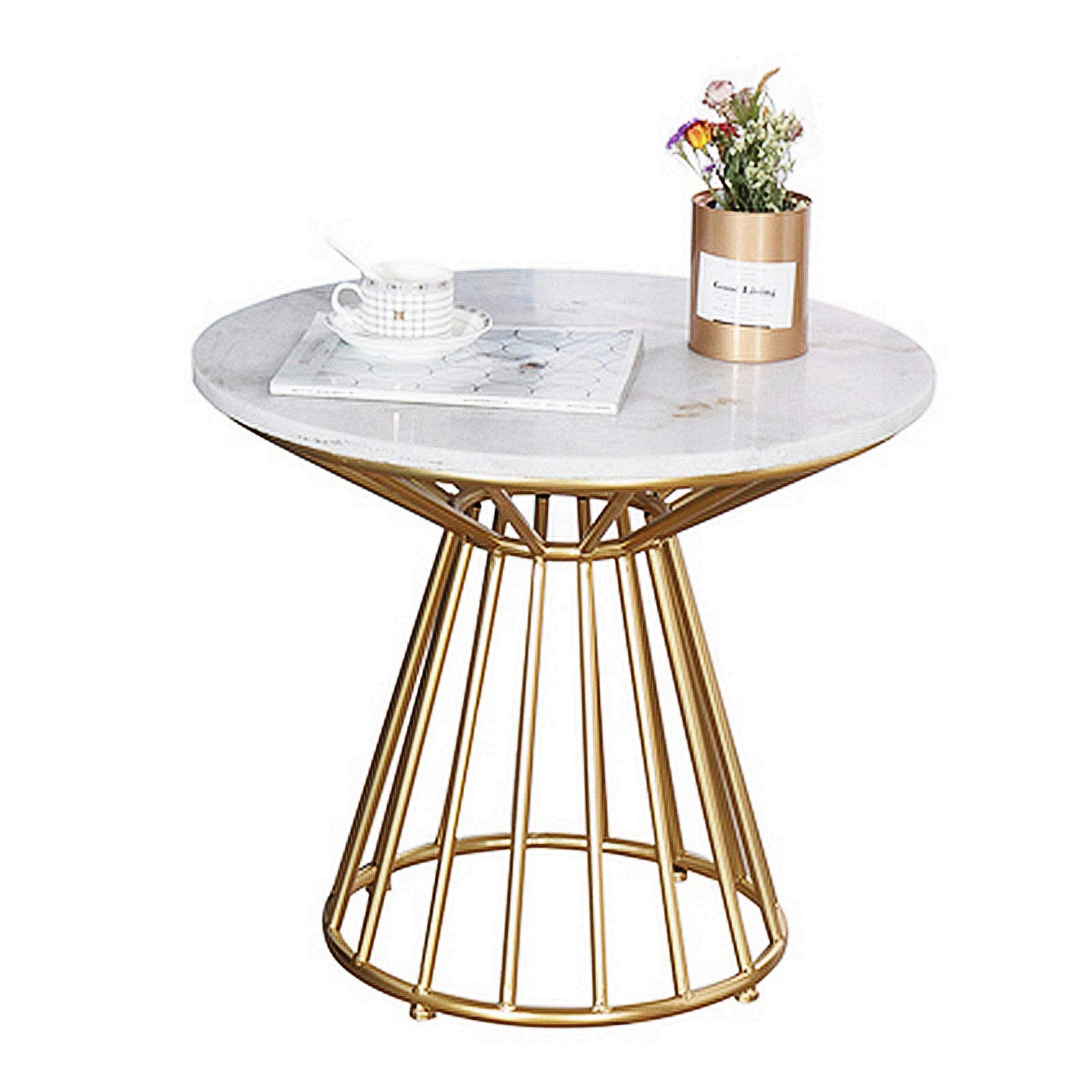 Table basse ronde en marbre 50 cm : la solution gain de place pour salon et balcon