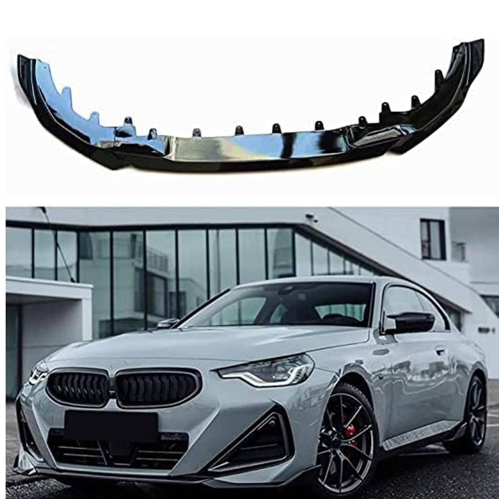 Spoiler séparateur BMW G42 améliorant la stabilité aérodynamique du pare-chocs avant