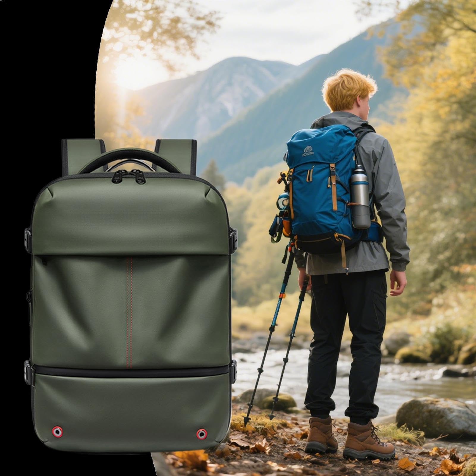 Sac À Dos À Compression Sous Vide Extensible 48L Grande Capacité Sac À Dos | Sac De Camping Pour Portage d'Affaires Randonnée Nuitée
