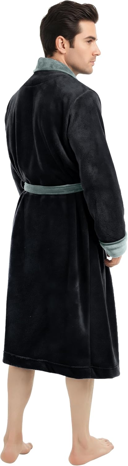 NY Threads Mens Robe, Luxury Plush Fleece Mens Bathrobe, Spa Bath Robe for Men - Image 2