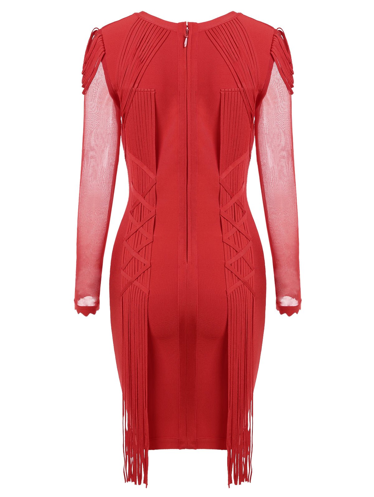 Vestido Ajustado para Mujer Manga Larga Corto Coctel Fiesta Talla Extra Vestidos