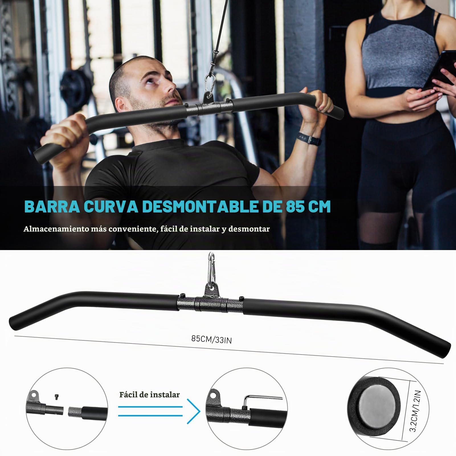 Polea Gimnasio Casa, DIY Triceps Polea Gym Casa Polea Maquina Musculacion Sistema de Poleas Gimnasio Casa Entrenamiento Pecho Espalda Tríceps