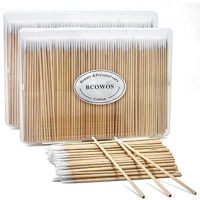 800PCS Pointed Cotton Swabs with Storage Case - 4 inch Microblading Precision Tip Cotton Swabs with Wooden Sticks - for Makeup, Tattoo Permanent Supplies