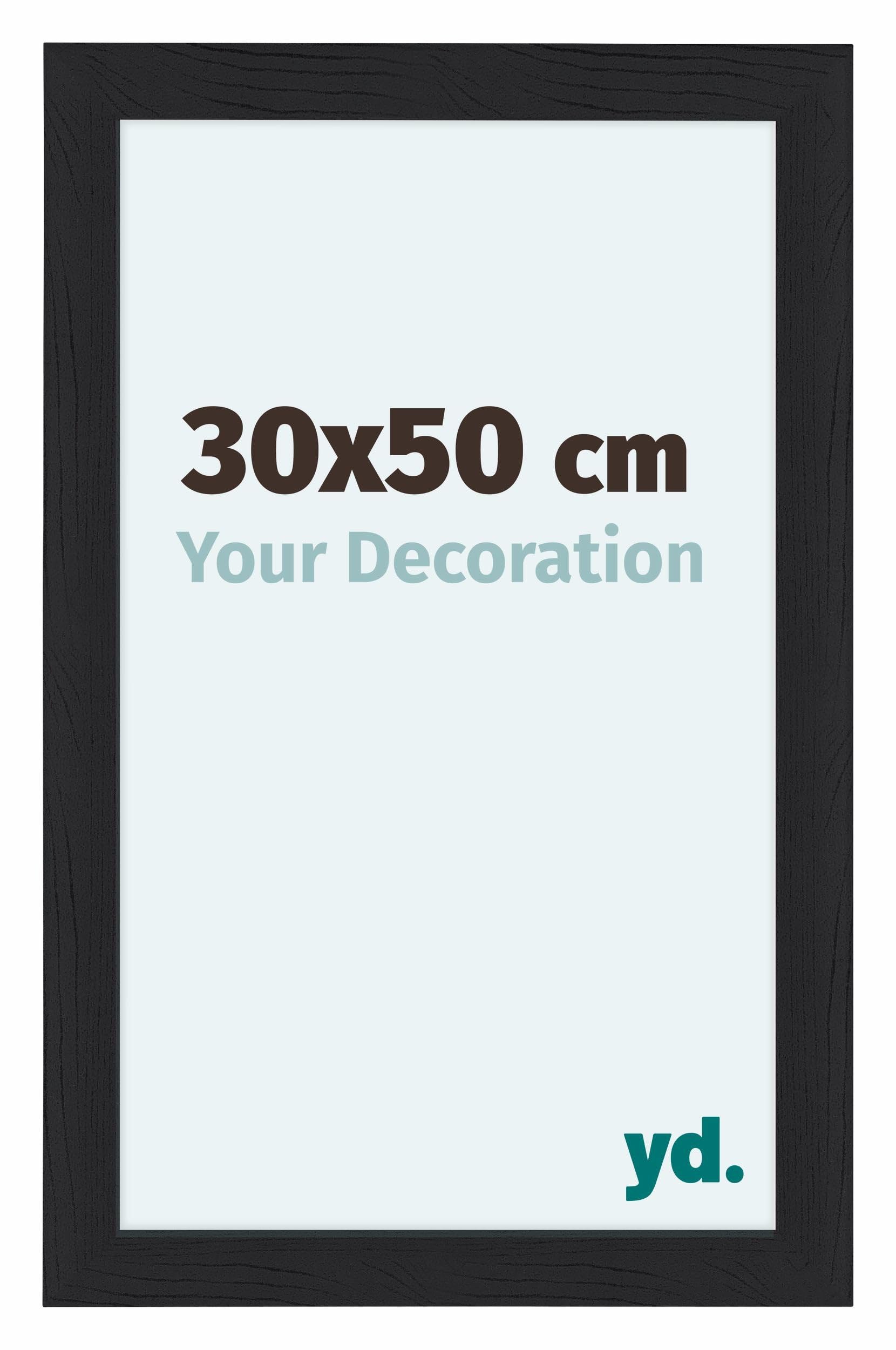 Your Decoration - Picture Frame 30x50 cm - Black Woodgrain - Decorative Wall Frame in MDF with Antireflection - Frame 30x50 - Como — image 1