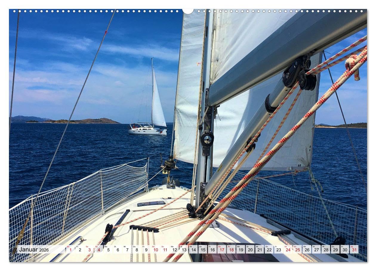 Segeln - mit dem Wind (hochwertiger Premium Wandkalender 2026 DIN A2 quer), Kunstdruck in Hochglanz: Stimmungsvolle Bilder von Segeltörns rund um die Welt (CALVENDO Sport)