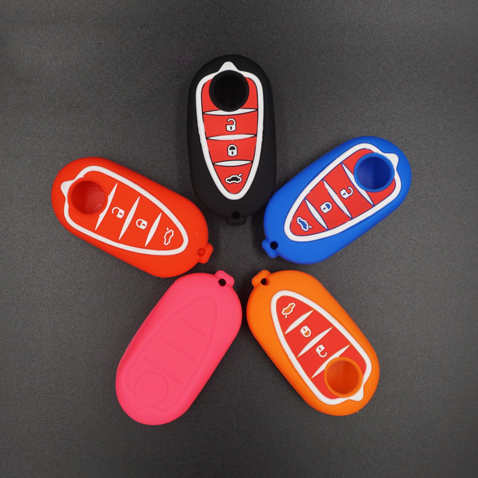 Happyit Silicona Llave Inteligente del Coche Caso de la Cubierta para Alfa Myth 159 GTO Myth Giulietta Romeo 4C GTA-m38 3 Botones Mando a Distancia (Negro