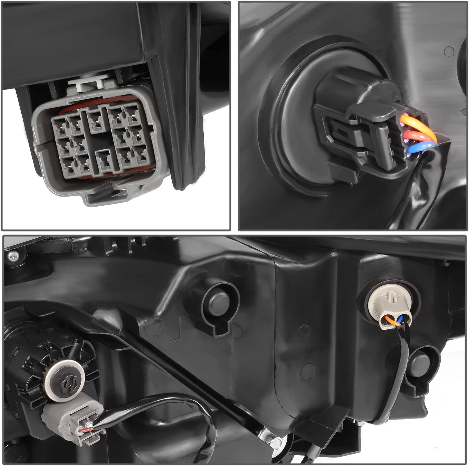 DNA MOTORING OEM-HL-0150-R Right Side LED Headlight Compatible with 17-21 Mazda CX-5, Black Housing Amber Reflector