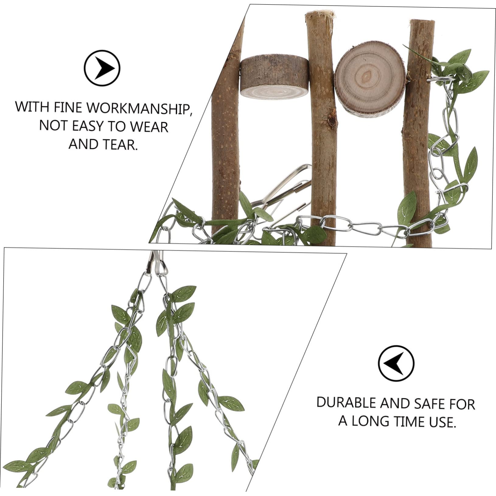 Kisangel 3 Piezas De Juguetes para Loros Columpios para Pájaros Columpio para Pájaros Juguetes Colgantes para o Colgante De Madera Soporte para Loros o para