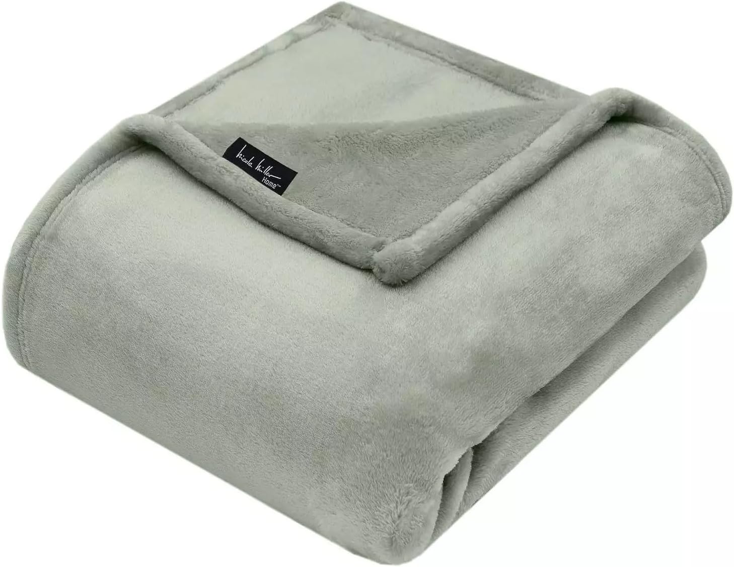 Nicole Miller Oversized Plush Fleece Throw Blanket – Ultra Soft, Lightweight & Cozy – 60" x 70" Warm Flannel Blanket for Couch, Bed & Travel – Machine Washable (Green-Sage)