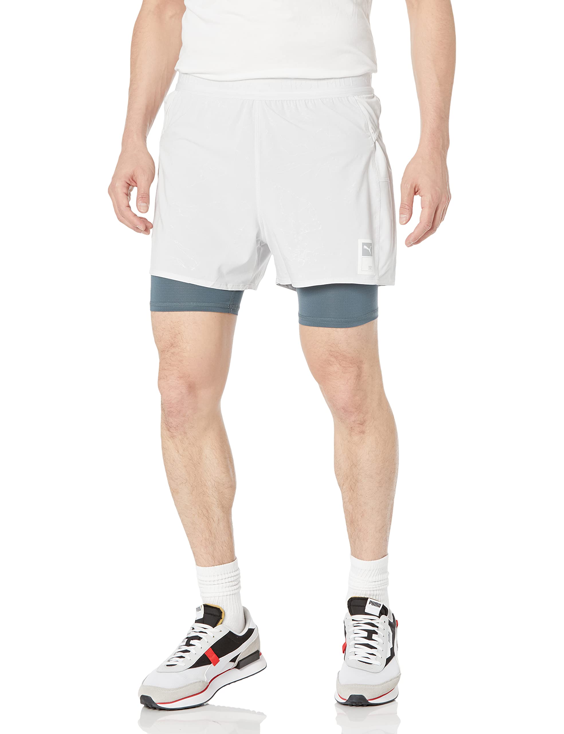 PUMA mens Run First Mile 2 in 1 5" Shorts Shorts