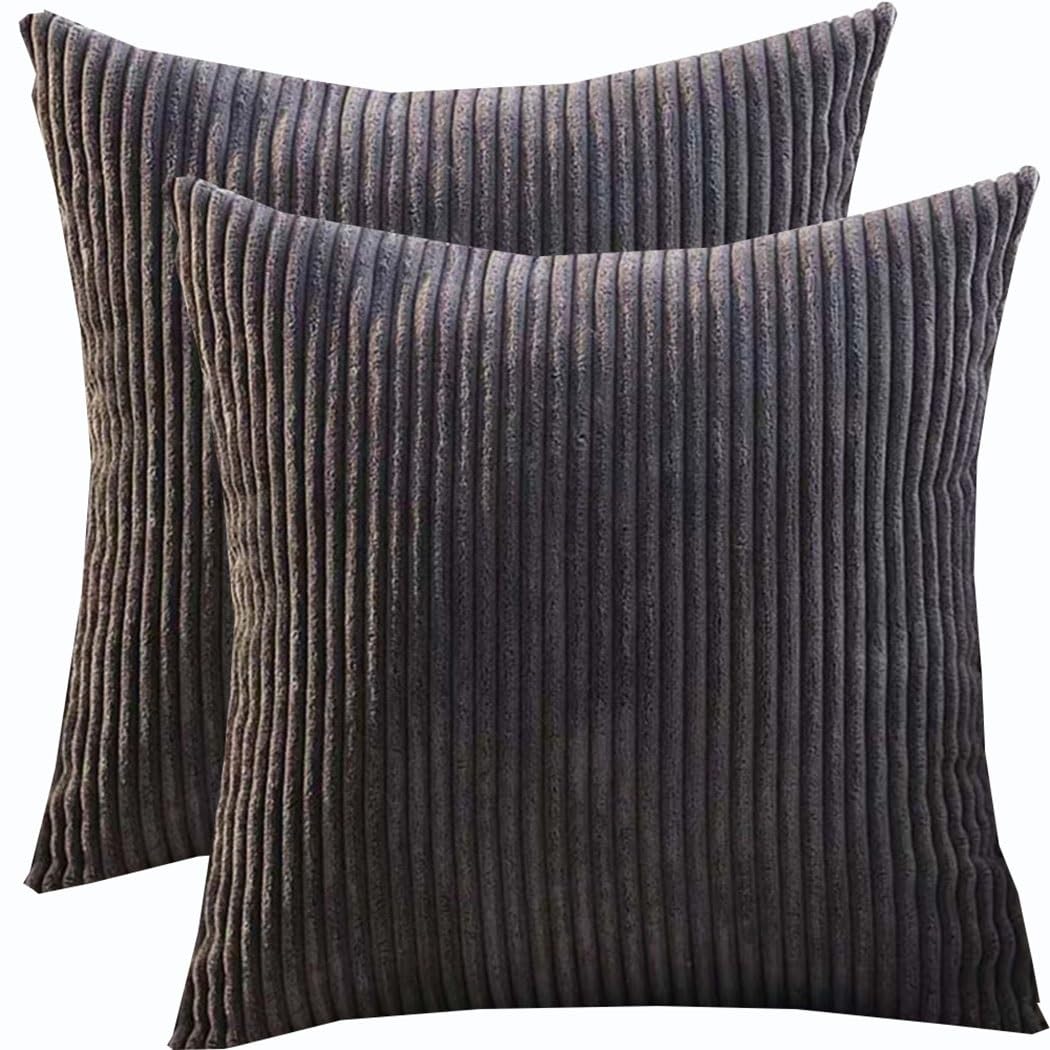 SWJ-swjssb Super King Size Pillow Cases 80x80 70x70 Cm, Set Of 2 Square Extra Large Cushion Covers,Soft Pillow Covers With Invisible Zipper Decorative Pillowcases For Sofa Couch(Dark Grey,60x60 cm)