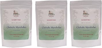HARITAKI Powder 100% USDA Certified Organic - 250gm Pack of 3 - with Free Gift Samples and Expedited Delivery