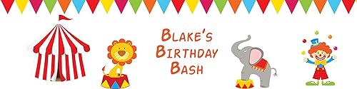 100 etiquetas para botellas de agua de fiesta de cumpleaños de circo, aniversario, compromiso, 8 x 2 pulgadas