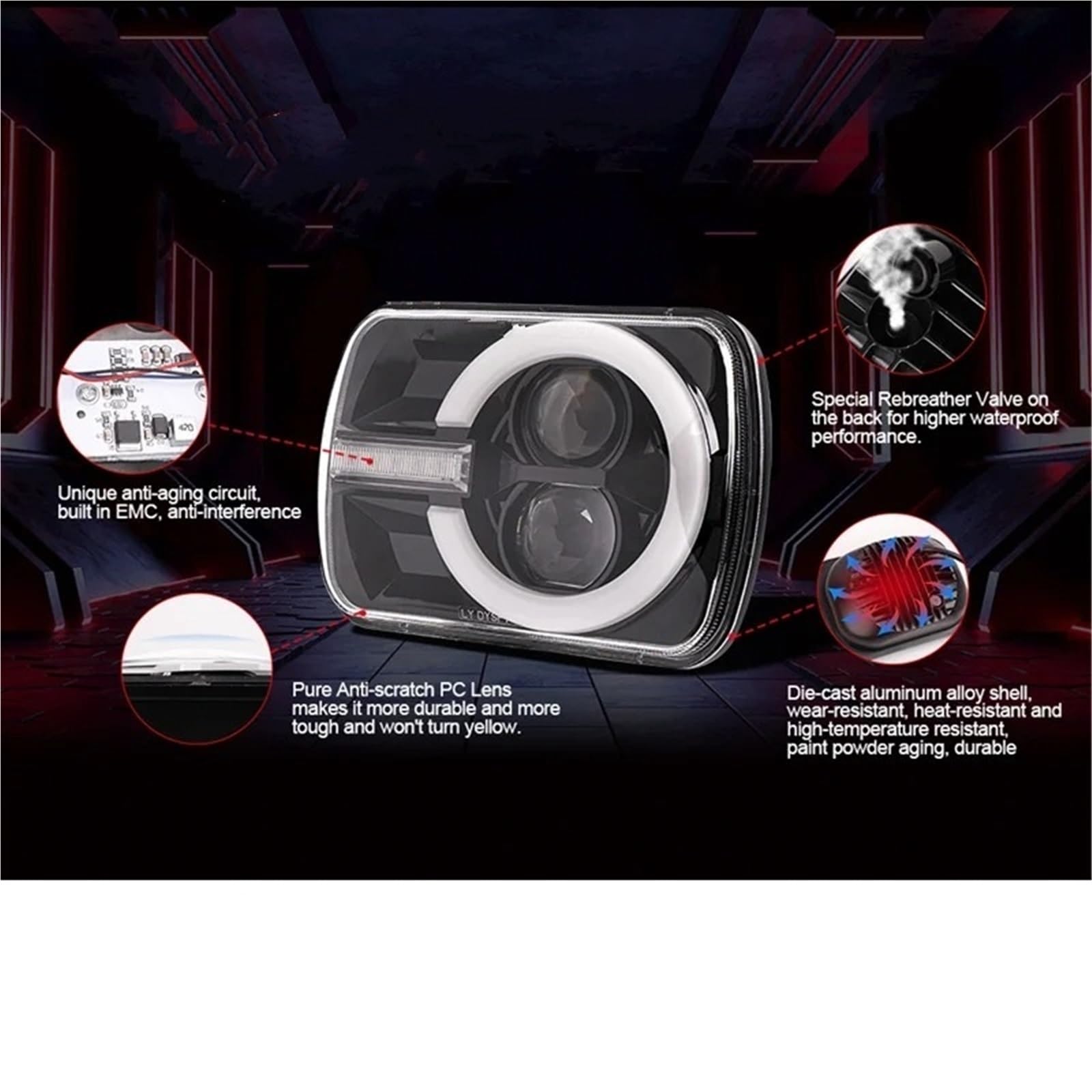 Gruppo Fari Auto Faro Principale Da 5x7 Pollici 7x6 Drl Indicatore Di Direzione Hi-Lo Beam Per Dodge Per Ram Pickup W250 Ramcharger Van Fari Delle