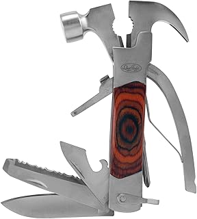 Sheffield 12913 14-in-1 Hammer Multi Tool, Stocking Stuffers, Gifts for Men, Dad Gifts, Multipurpose Tool for the Home, Camping Equipment, and Work, Hammer, Pliers, Survival Knife, & More