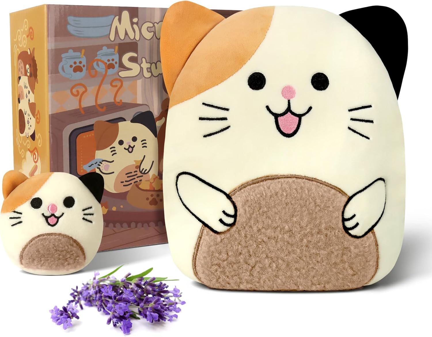 Microwavable Stuffed Animal Heating Pad Cat - Soft Plush Heating Pad with Lavender Scent for Period Cramps, Muscle Relief & Relaxation - Reusable Warm Plush Toy for Women, Adults & Teens