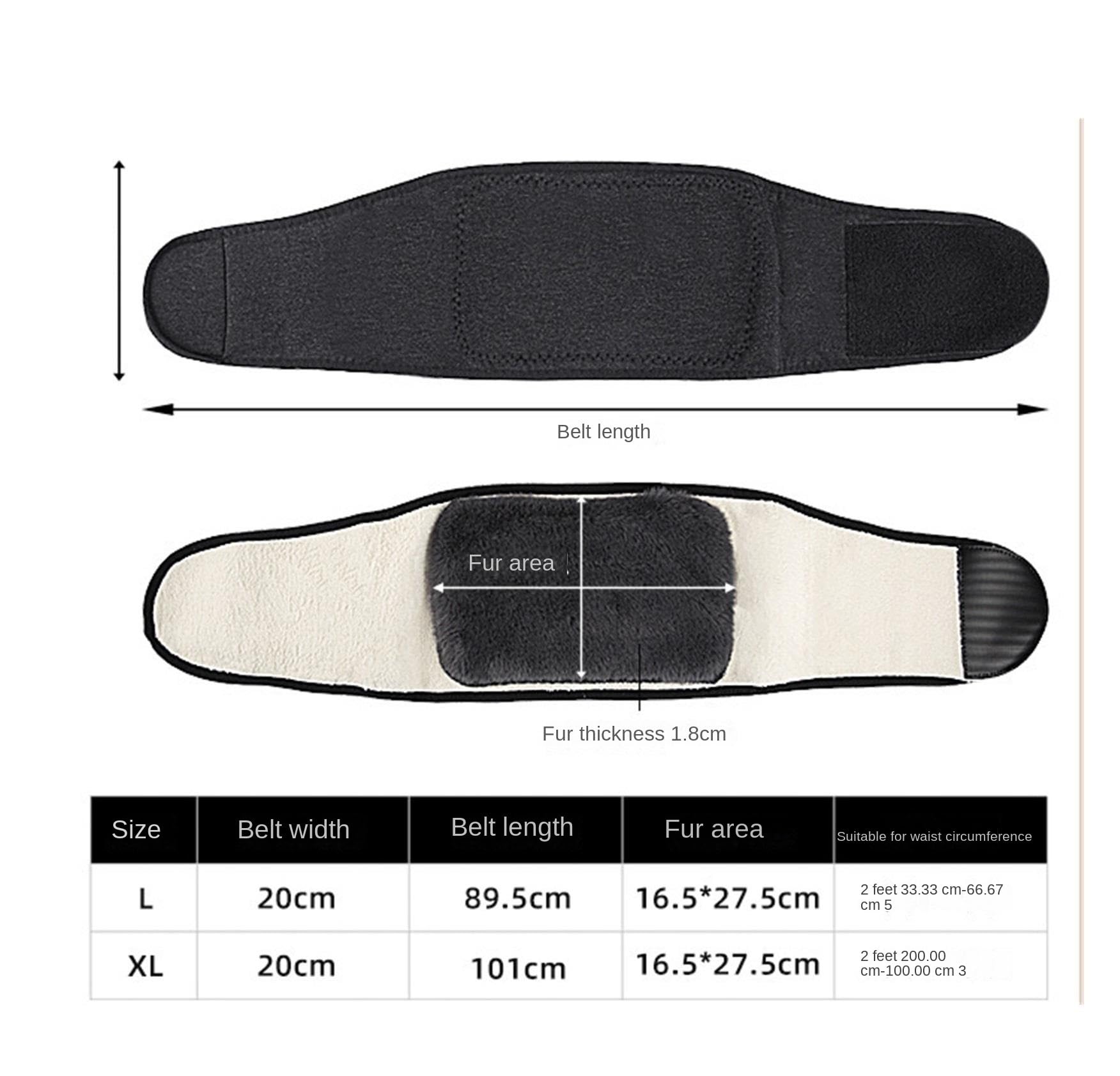 Faja Lumbar Cinturón Cálido De Invierno Protector Abdominal Envolvente Espalda Soporte Lumbares(Large)