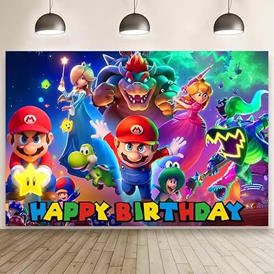 High-quality Super Mario Galaxy themed garland for party decorations and supplies
