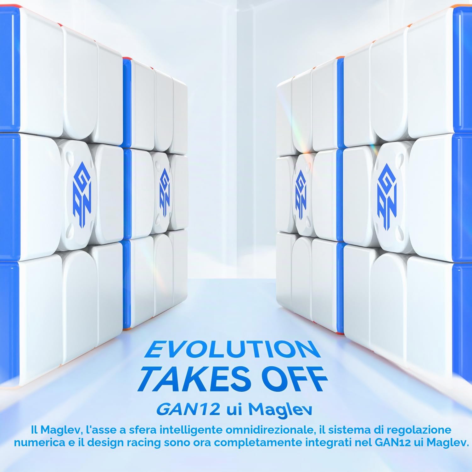 GAN GAN12 ui Maglev, Cubo di Velocità Intelligente 3x3 PowerPod, Cubo Magnetico Intelligente con Giochi online/Formazione IA, Cubo Puzzle Ottimo per bambini e adulti