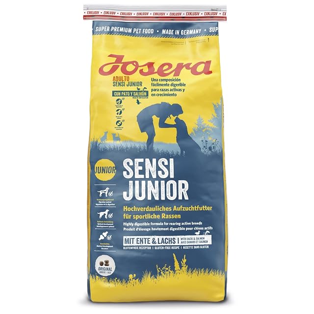 Josera - Pienso para Perros - 15 kg - Sensi Junior - Pato y Salmón - Alimento para Perro Adulto y Activo