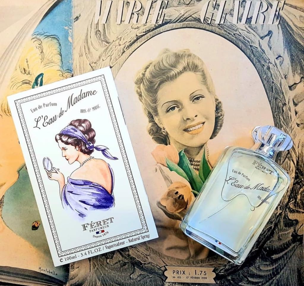 Feret Parfumeur L’Eau de Madame Eau de Parfum – Luxury French Fragrance for Women – Powdery Floral Perfume with Iris & Musk – Long-Lasting, Made in France, 100ml