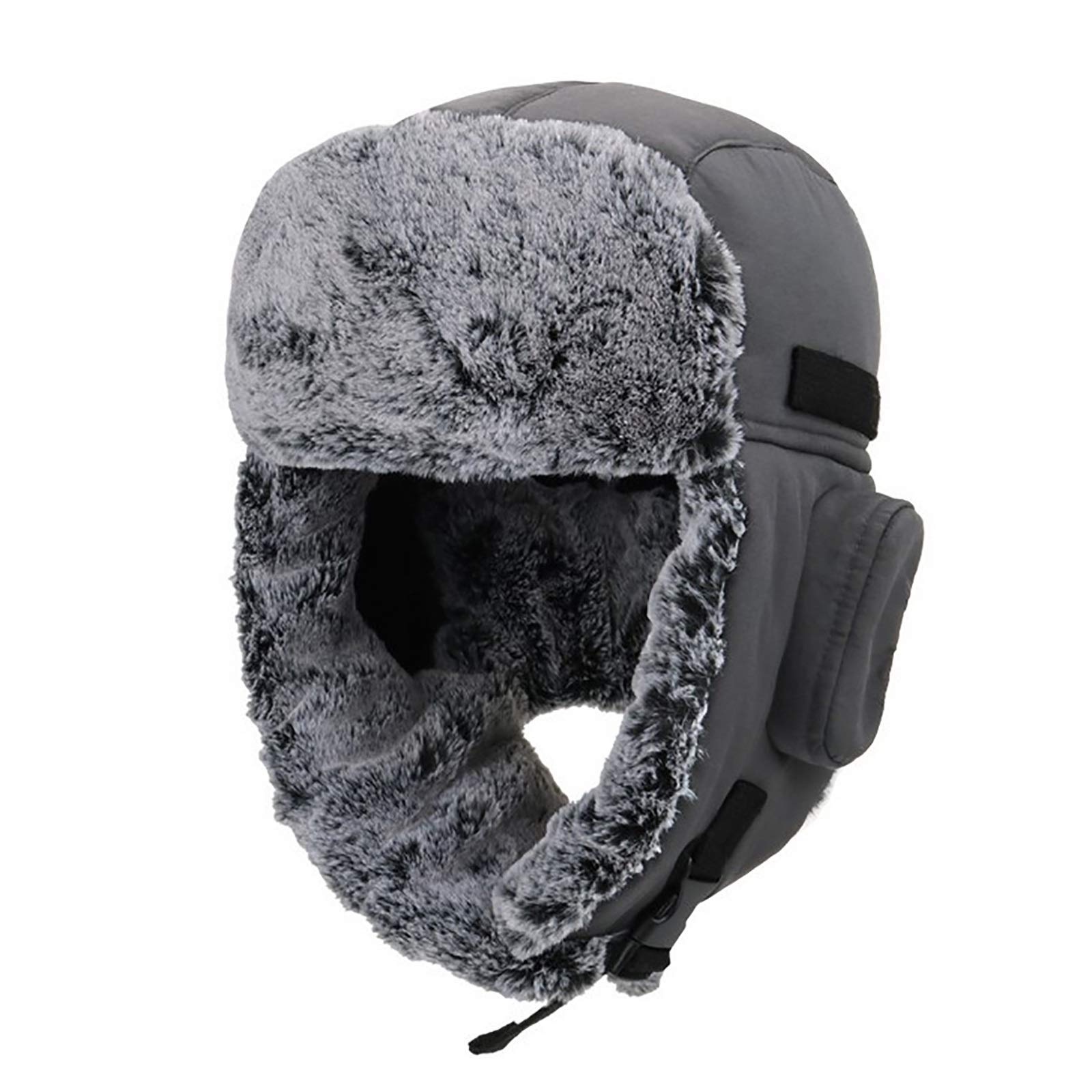 Chapeau de bombardier hiver chaud avec protection oreilles en fausse fourrure