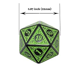 SmartDealsPro 10-Pack Retro 26mm Large 20 Sided Dice D20 Polyhedral Dice for DND RPG MTG Table Game(Retro Green)