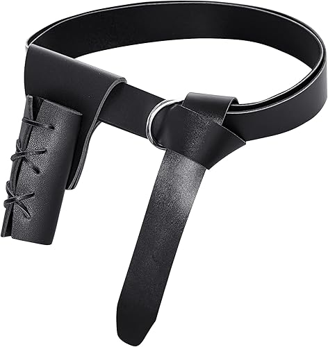 Cinturón medieval renacentista con espada de daga y rana de cuero, funda de espada para Halloween, disfraz de guerrero vikingo, disfraz de caballero