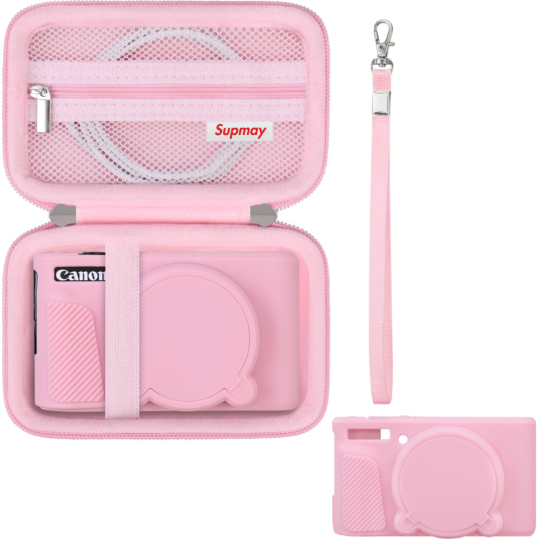 Estuche para SX740 SX730 Cámara, SX740 SX730 HS Cámara Estuche Paquete, Incluye la Caja de Carga Dura * 1 + la Caja de la cámara de Silicona Suave * 1, Rosa