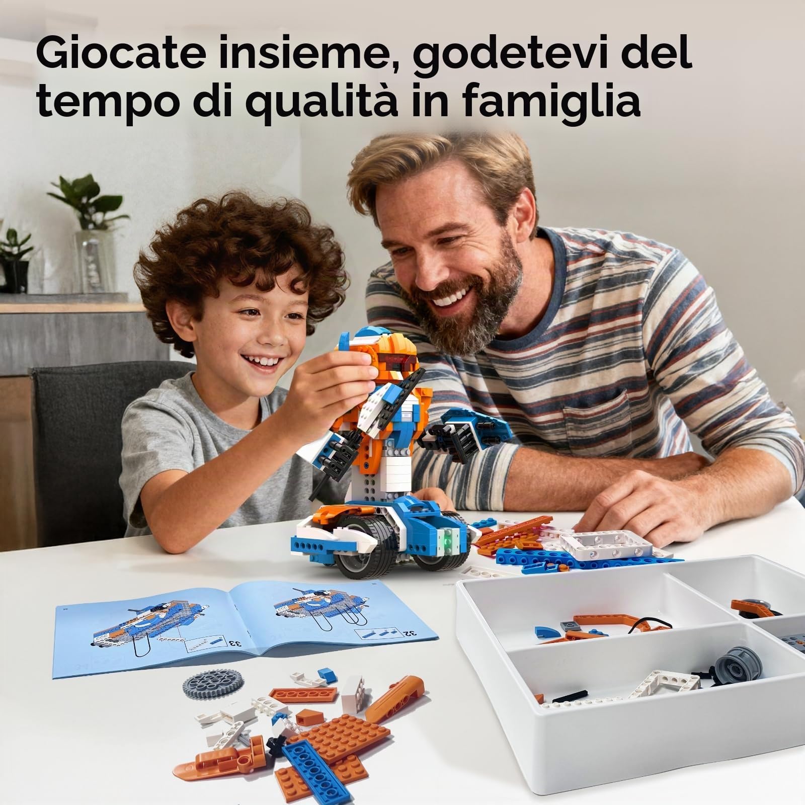 Apitor Robot X, Giocattoli robot STEM per bambini 8-12, giocattolo di codifica per ragazzi 8+ anni, giocattoli STEM, kit di costruzione robotica 12 in 1, kit scientifico per bambini, regali