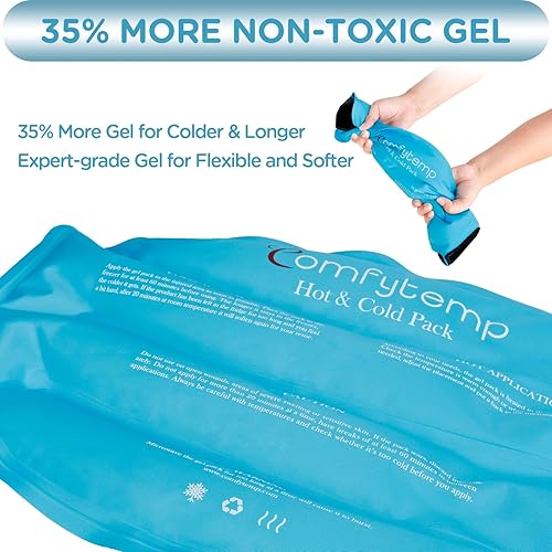 Miniatura 5 de Comfytemp Bolsas de hielo grandes para lesiones, bolsa de hielo de gel reutilizable para aliviar el dolor de espalda, compresión de envoltura fría