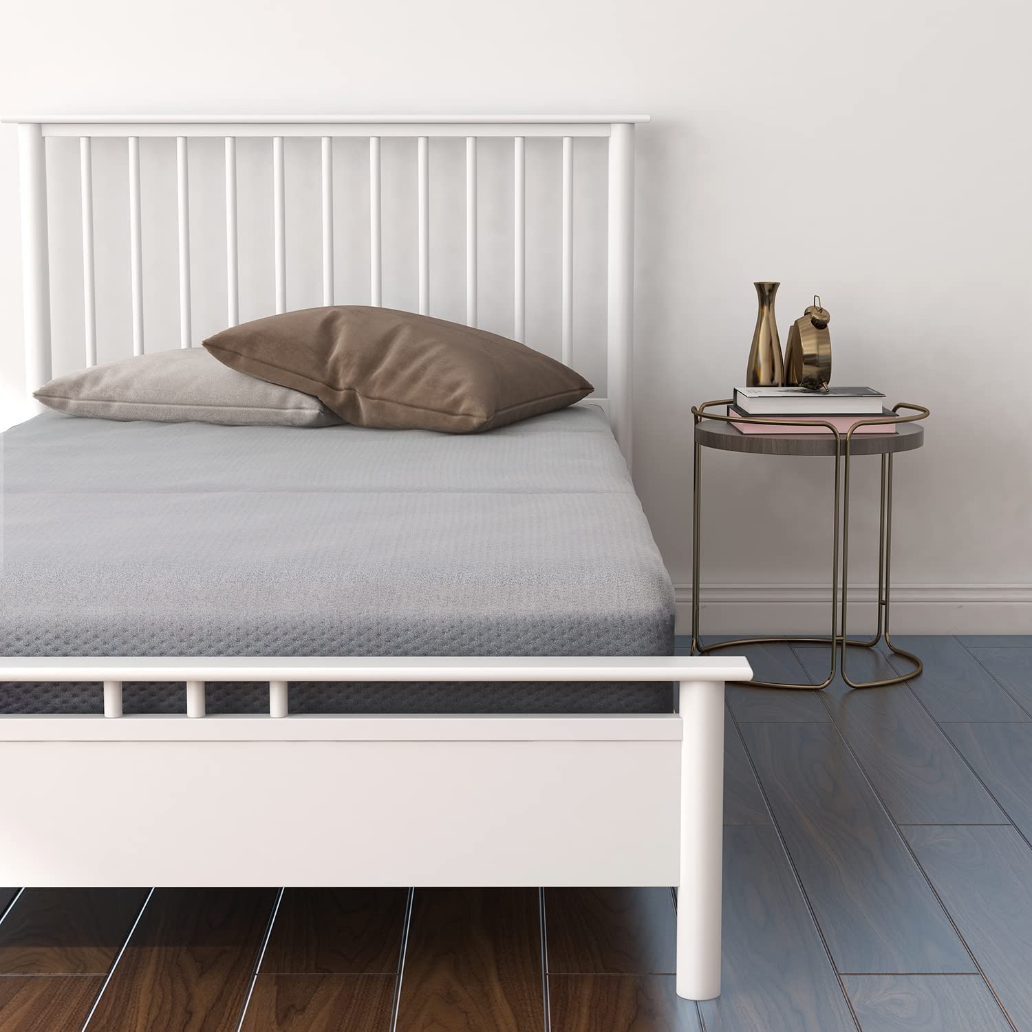 Amazon Basics Materasso pieghevole per ospiti 120 x 195 x 10 cm in memory foam, Medio, Grigio