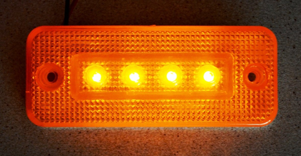 6x Luce Ingombro 4 Led 12v Jaune – Feux Latéraux Pour Auto, Camper, Bord Chromé